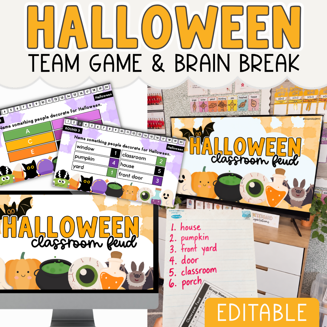 Year 2, 3, 4 & 5 Halloween Games & Activities | Halloween Classroom Feud Team Building Game