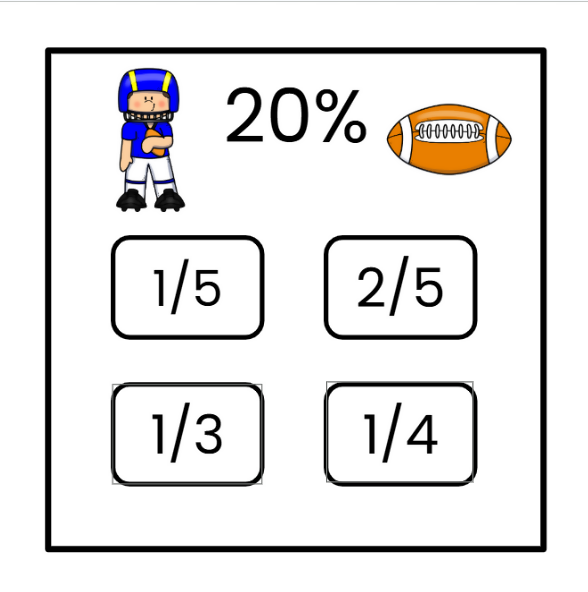 Football-Themed Fractions/Decimals/Percentages Conversion Slide Game - Power Point & Google Slides