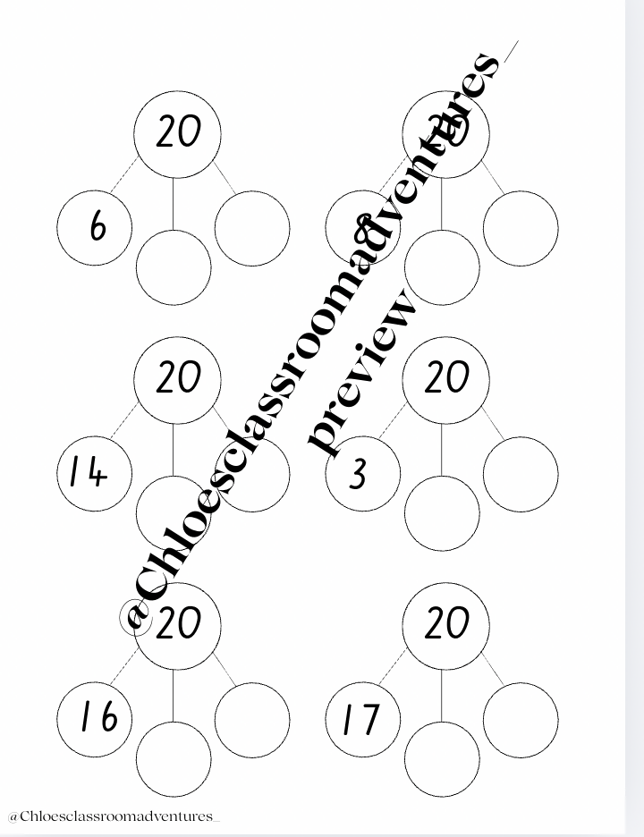 Number Bonds| Making 10 / Making 20| Part-part-whole | Maths Worksheets | Canva | Editable |Maths Curriculum Aligned | K-2