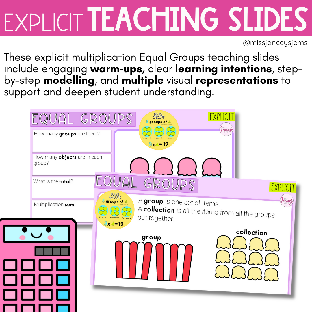 Multiplication Equal Groups I Year 2 Explicit Math Slides | Curriculum Aligned