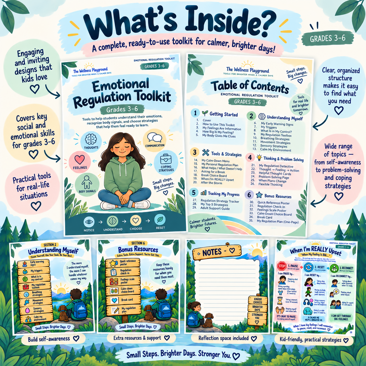 Emotional Regulation Toolkit Grades 3-6 | Coping Skills and Calm Down Strategies