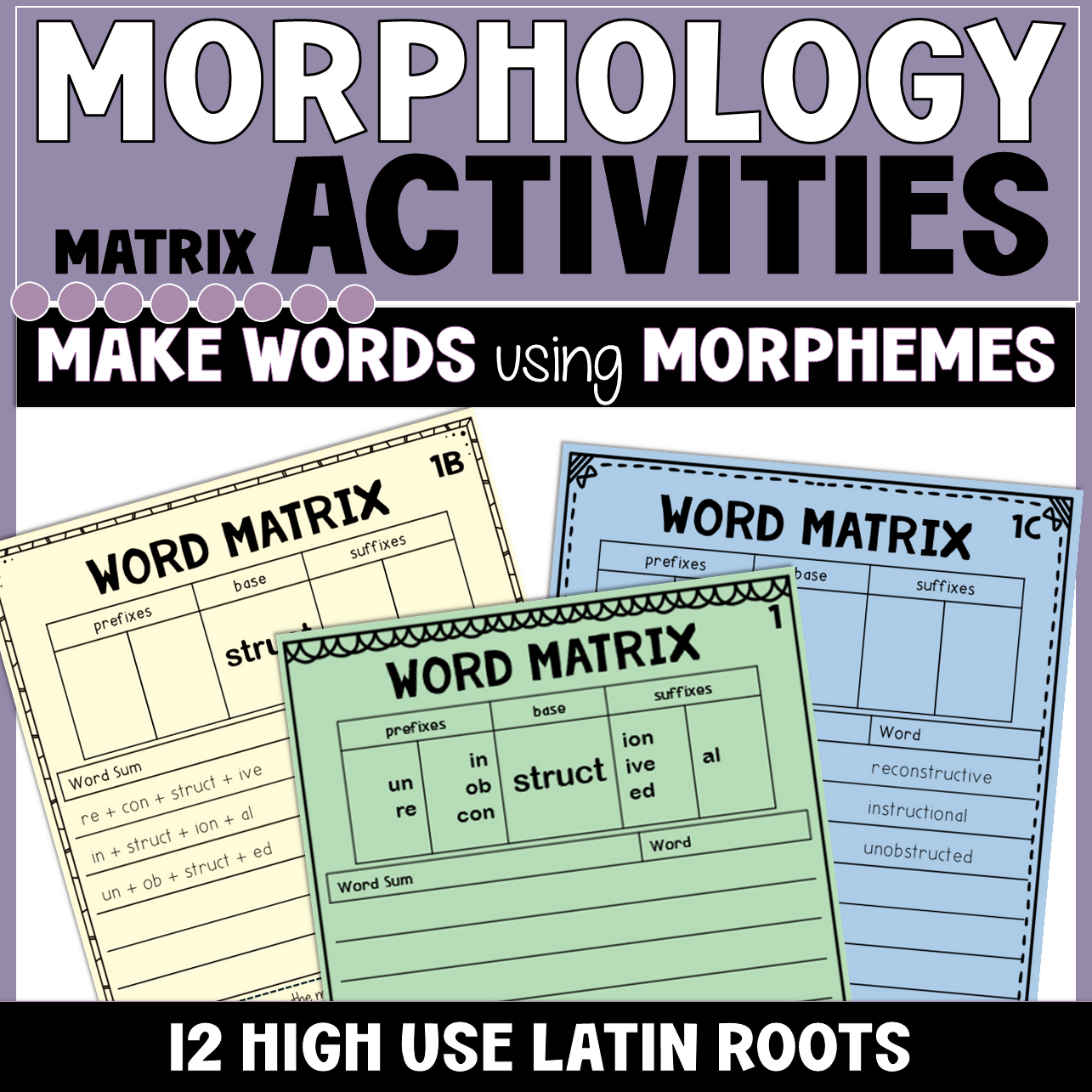 MORPHOLOGY ACTIVITY | WORD MATRIX TASK CARDS | YEARS 4 - 6