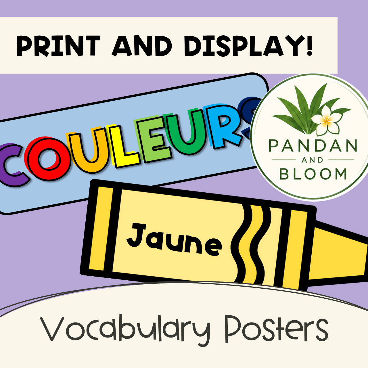 FREE French Colours Posters | Crayon Classroom Display | Couleurs Vocabulary