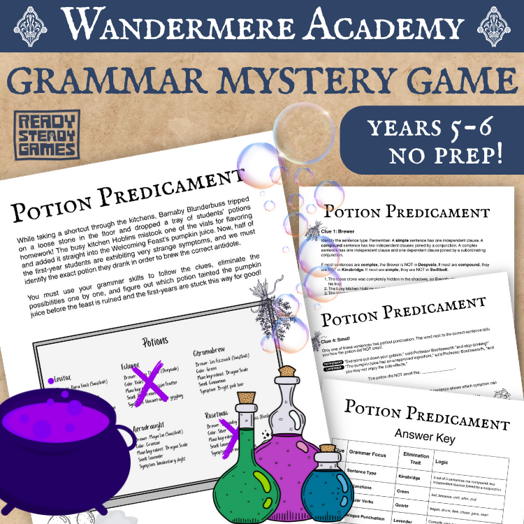 Wandermere Grammar Mystery Game | Eliminate the Suspects | Grades 4–6 English