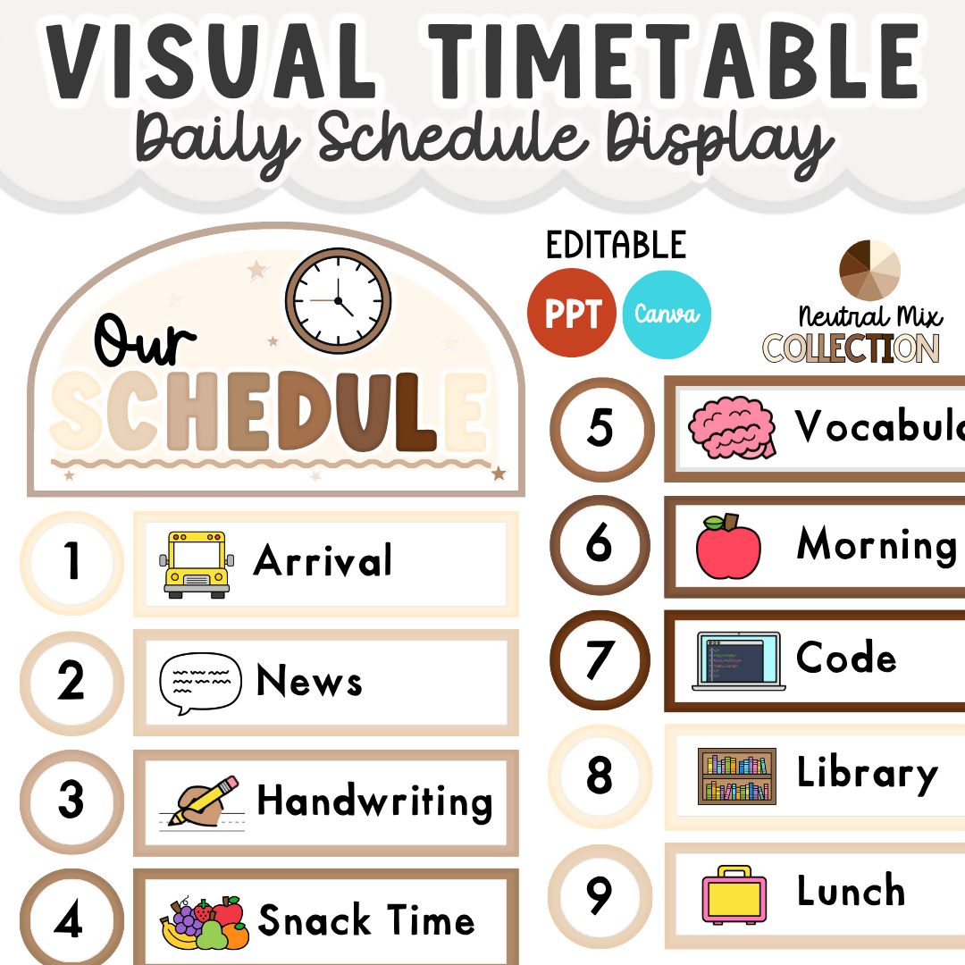 Visual Timetable & Daily Schedule | Editable Routines & Classroom Display Cards