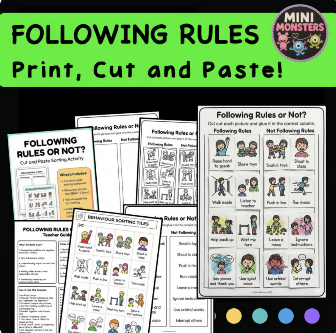 Following Rules Activities | Behaviour Worksheets & Cut-and-Paste Task | Foundation–Year 2 (Australian Curriculum)