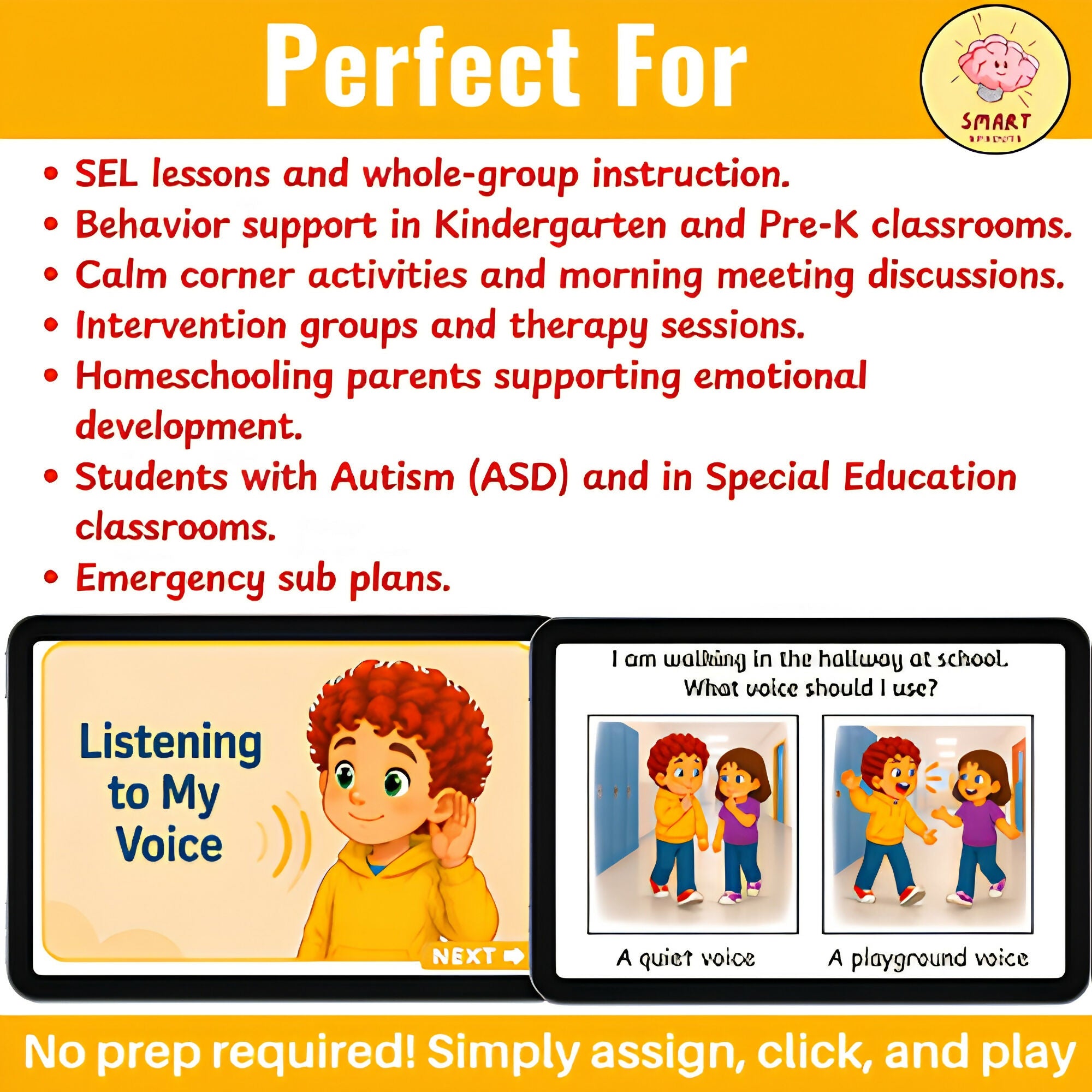 Liam Learns Voice Levels Social Story | Boom cards for PreK & Autism