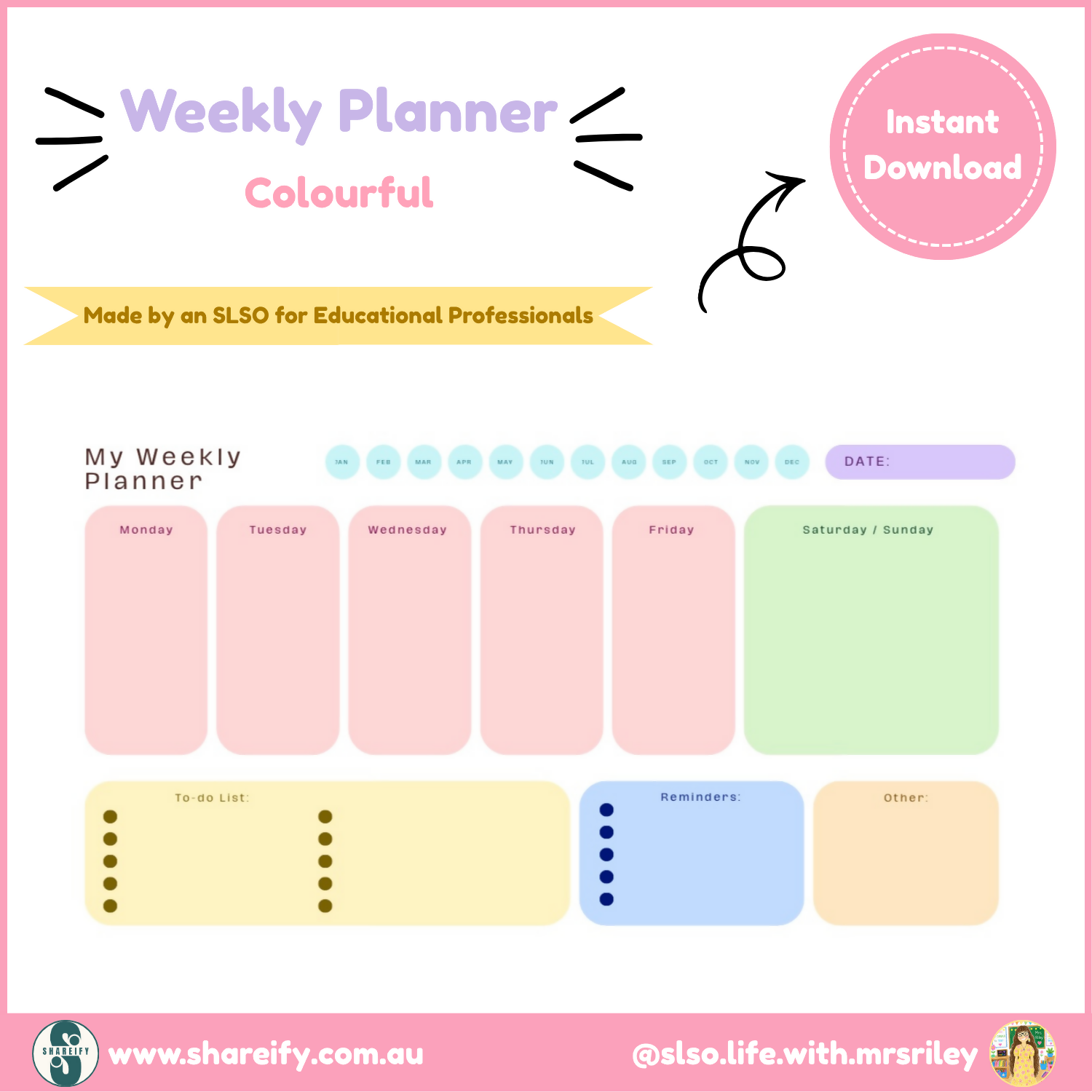My Weekly Planner - Colour