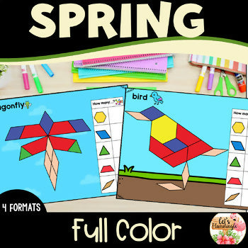 Spring Pattern Block Mats Puzzles Templates Kindergarten Printable Shapes