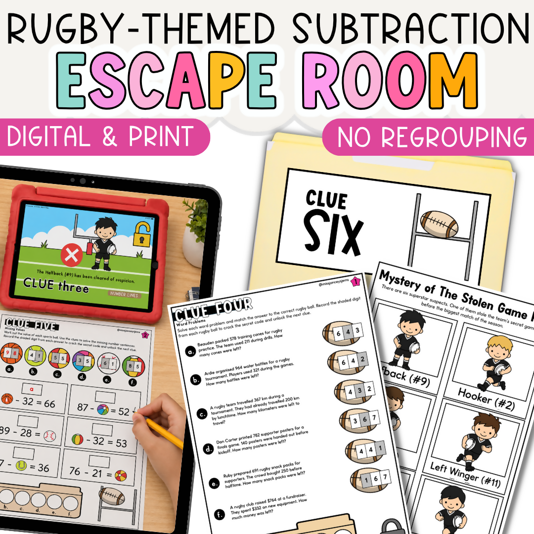 Regrouping Addition Escape Room I Number Line Vertical Addition & Split Strategy