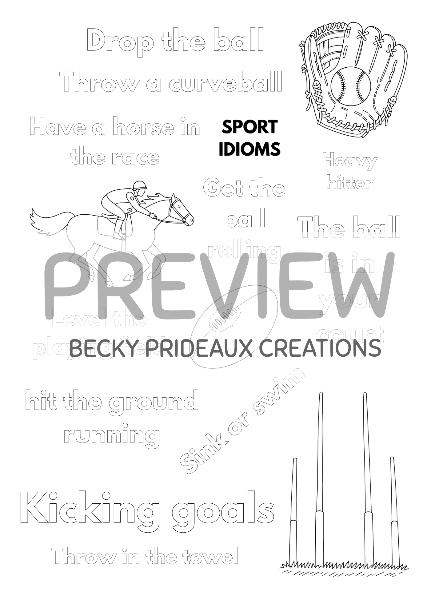 Sport Idioms Worksheet Bundle (6 Pages)