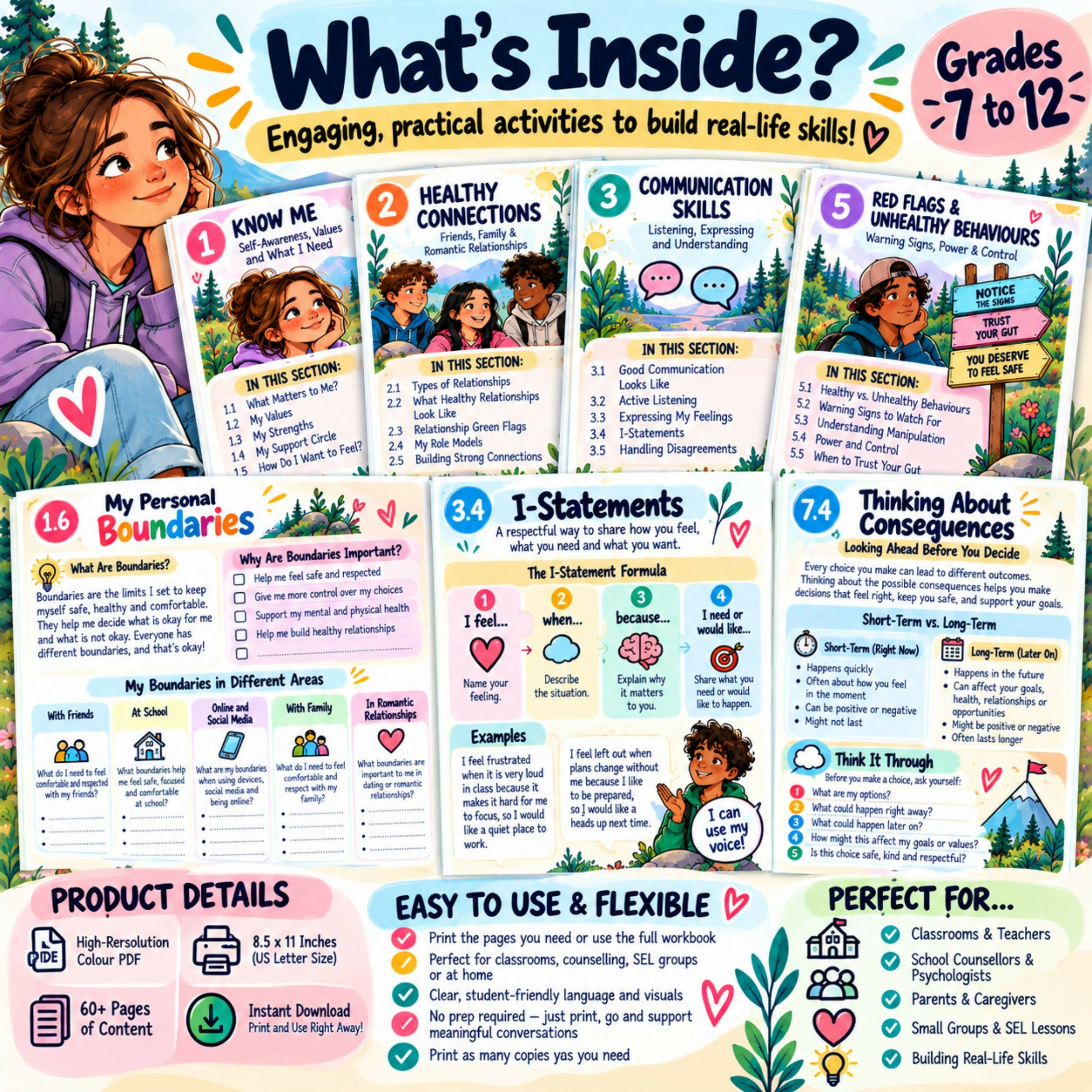 Healthy Relationships Workbook for Teens | Communication & SEL Activities