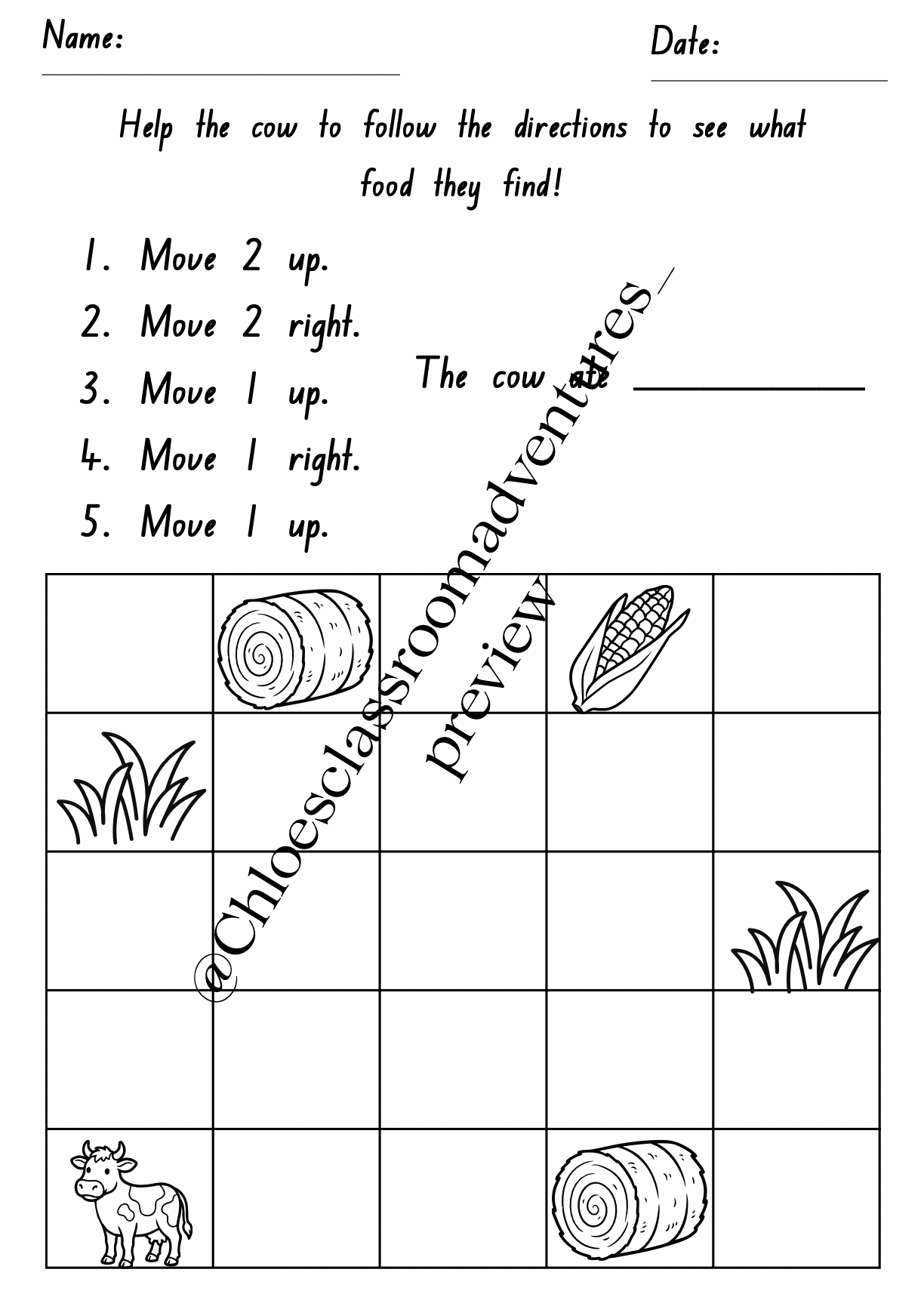 Giving and Following Directions | No Prep Directional Language Activities | Curriculum Aligned