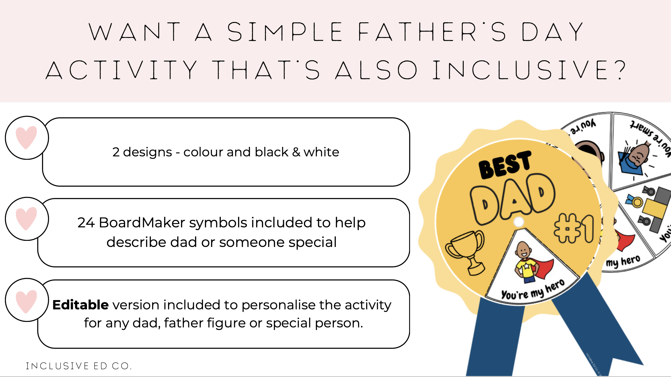 Father's Day Craft | Editable Dad Badge Spinner | Inclusive Visual Support Activity