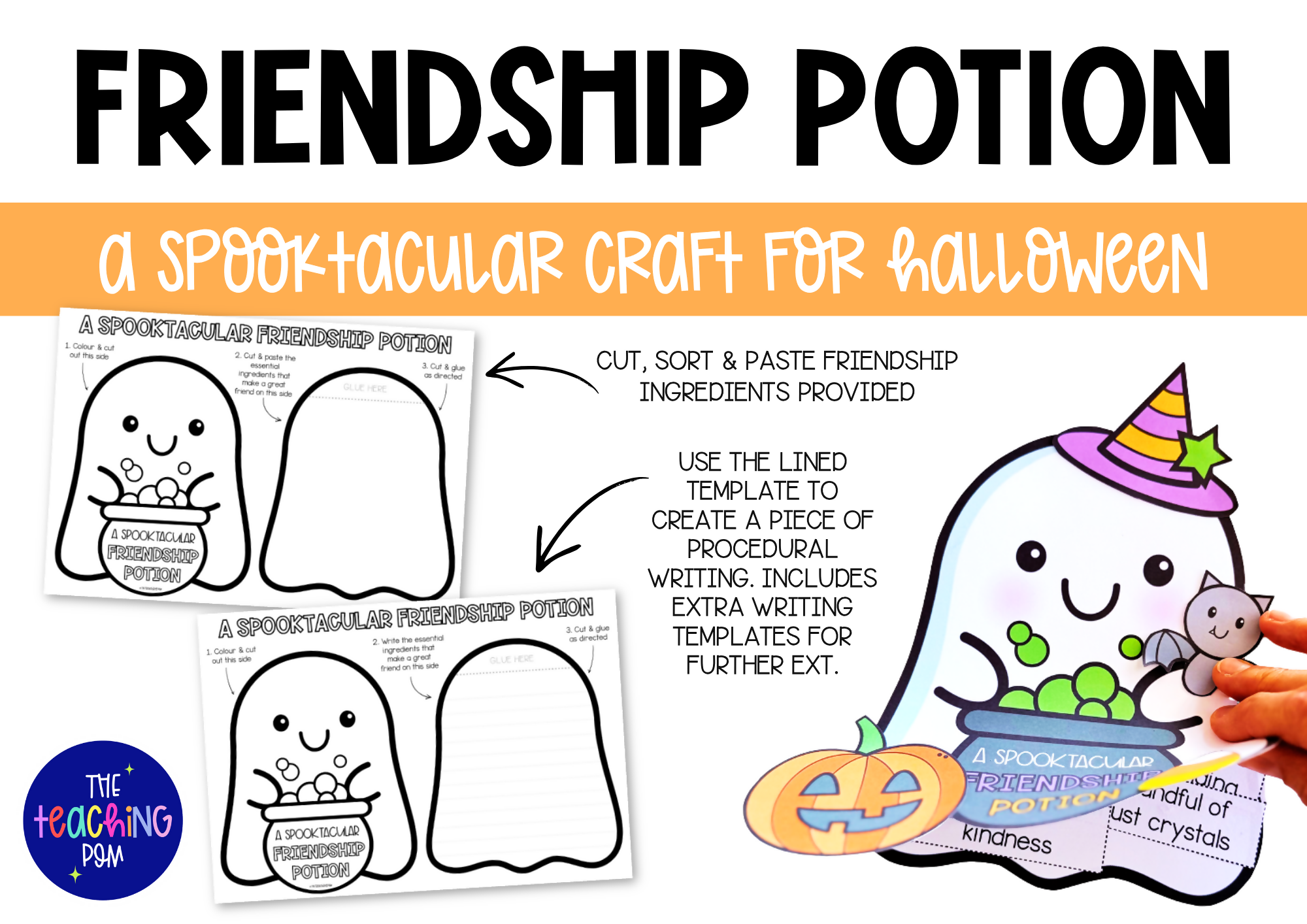 Halloween Spooktacular Friendship Potion Craft - SEL/Friendship Writing Activity