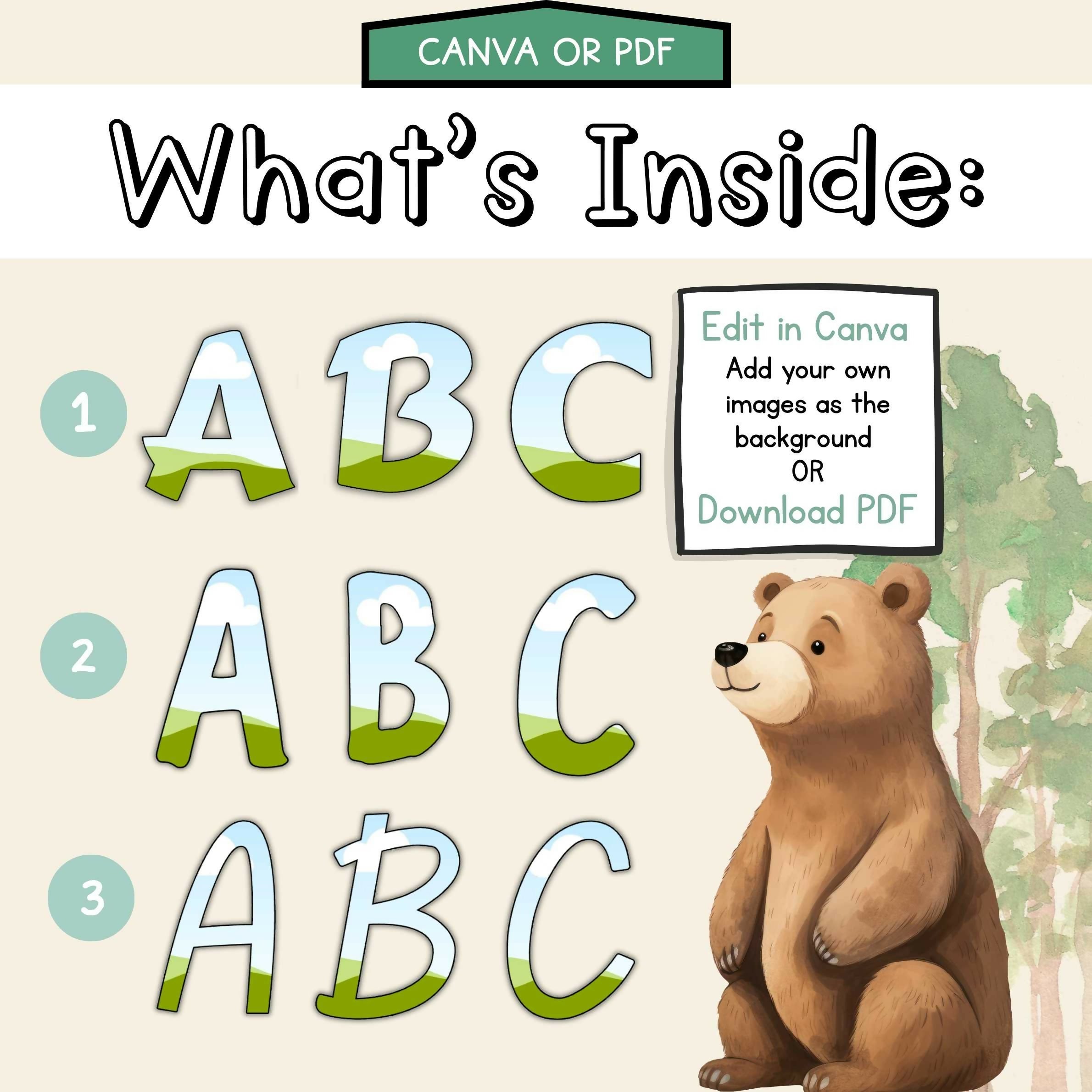 Forest Friends Bulletin Board Letters | Editable Lettering Pack Decor Woodlands