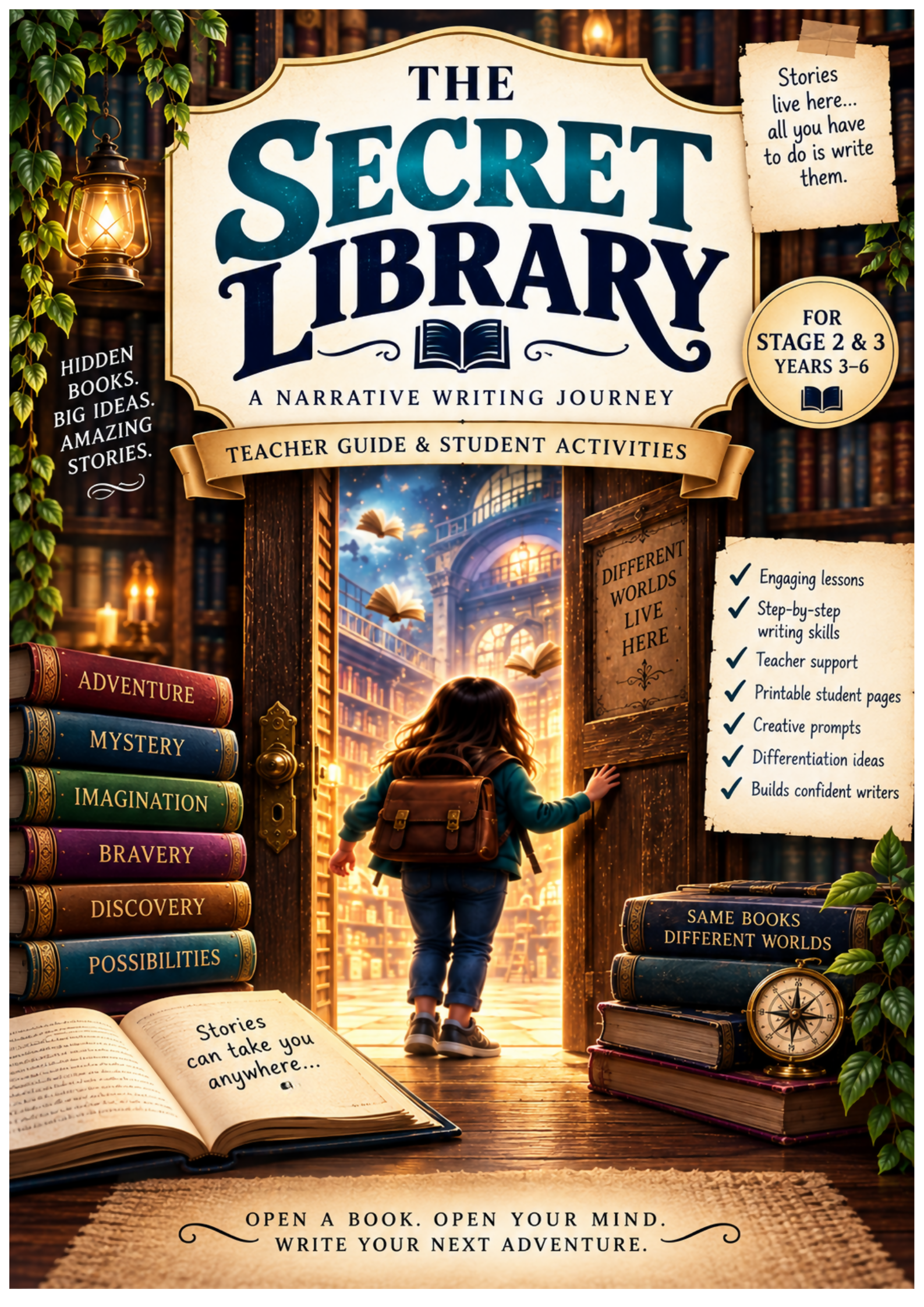 Narrative Writing Unit | The Secret Library | Creative Story Writing |Grades 3–6