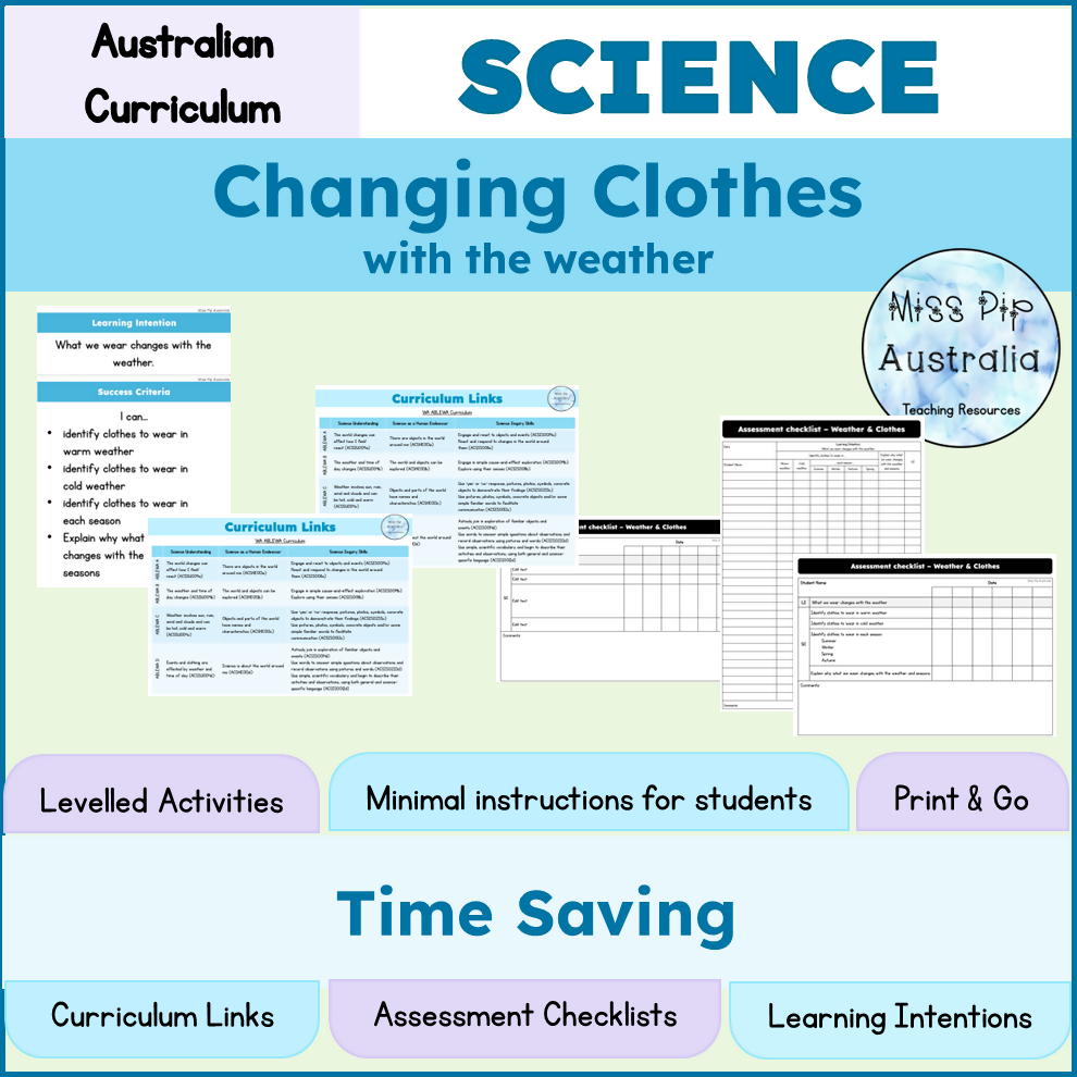 Seasons & Weather | Changing Clothes with the Weather | Australian Curriculum