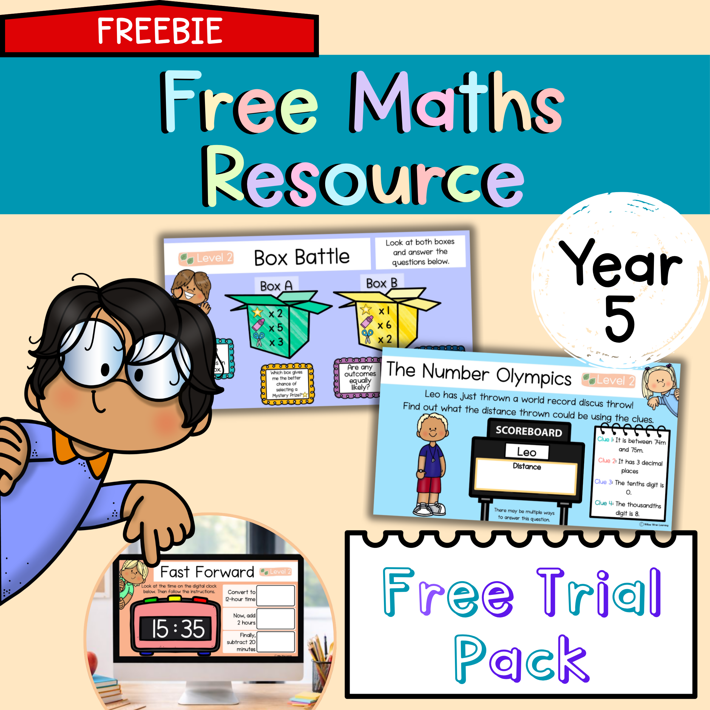 FREE TRIAL PACK I Year 5 Maths Warm Ups I Australian V9