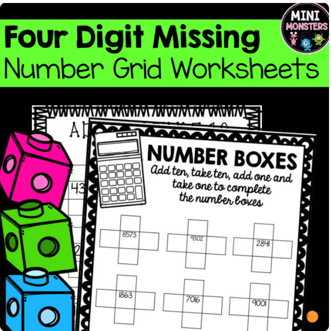 10 More 10 Less 100 More 100 Less Worksheets Four Digits Year 3 Year 4 Australian Curriculum Maths