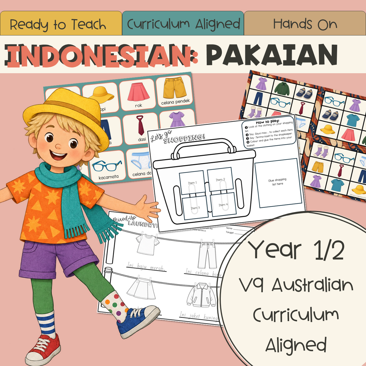 Indonesian Clothing Unit | Years 1–2 | Pakaian Lessons, Worksheets & Games