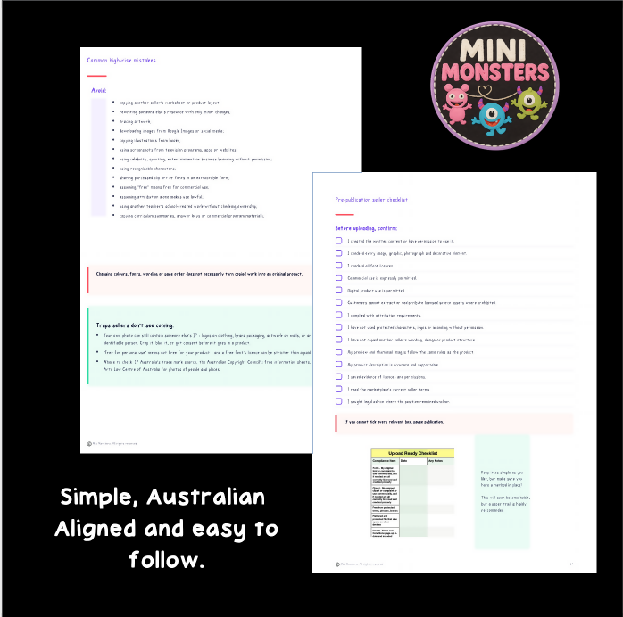 Copyright and IP Guide for Australian Teacher Sellers Licensing Checklist Educational Resources Seller Toolkit