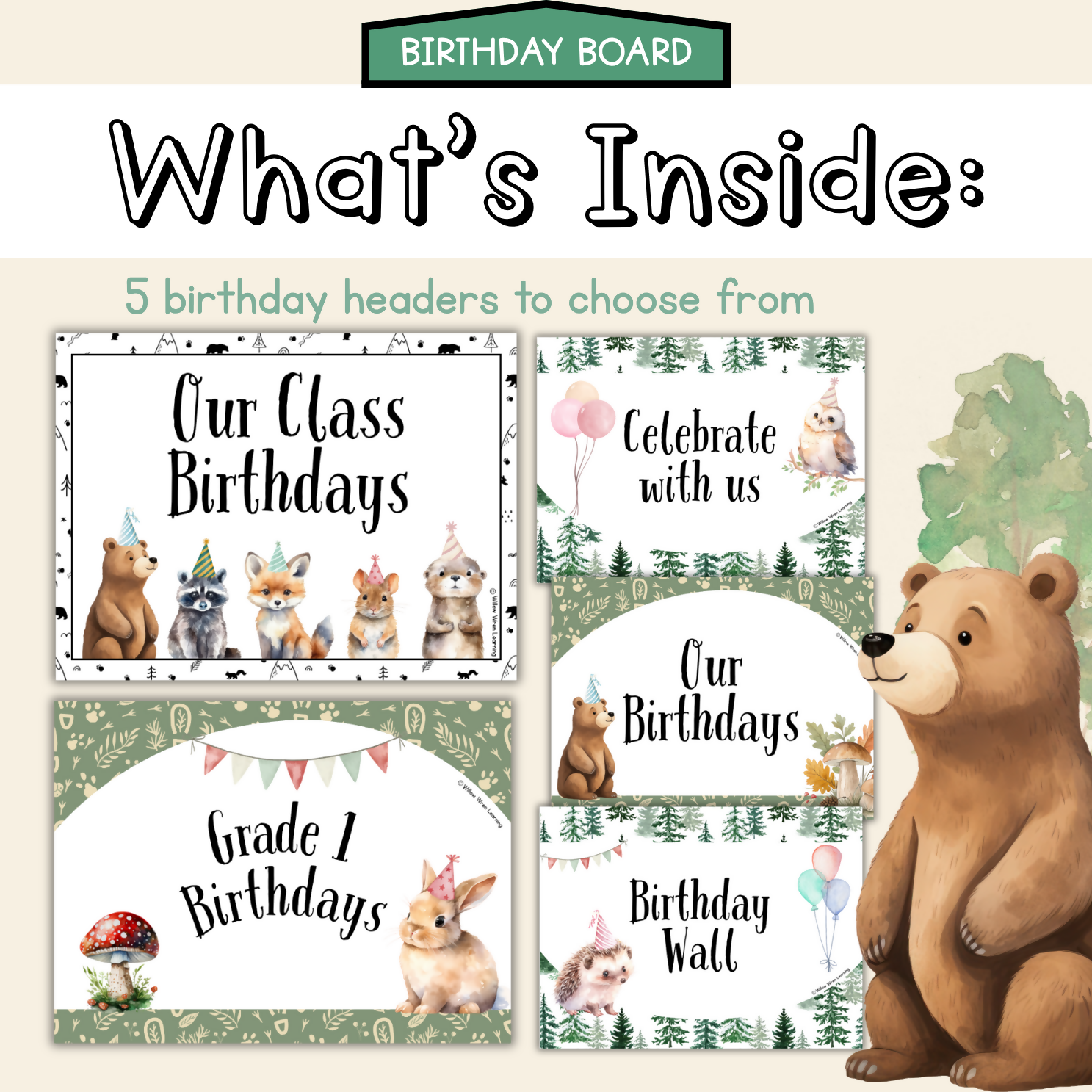 Forest Friends Back to School Bundle I Woodland Pack Decor