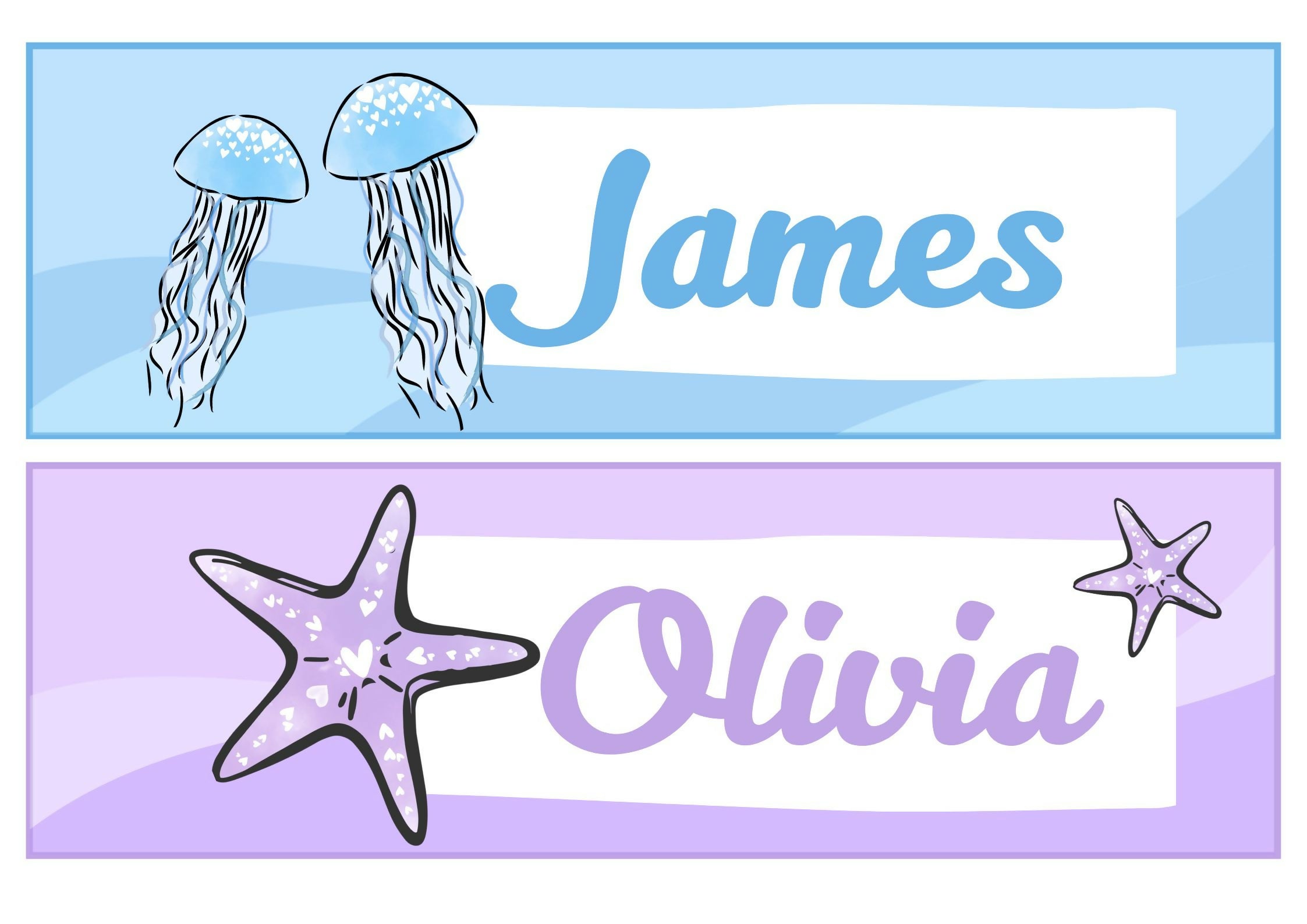 Student Name Labels - Sweet Tides Pastel Ocean