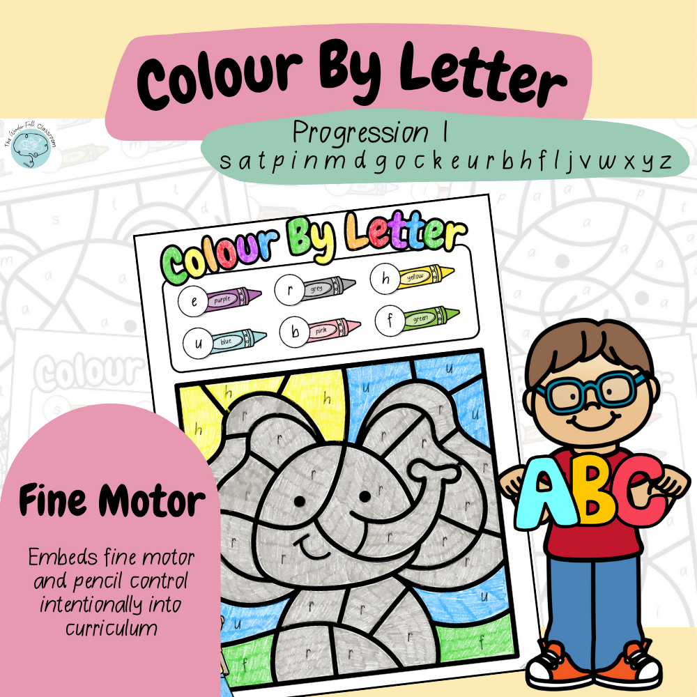 Colour by Letter - satpinmdgockeurbhfljvwxyz | Letter Recognition | Print & Go