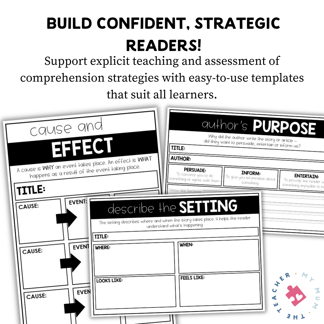 Reading Comprehension Strategy Graphic Organisers | English Classroom