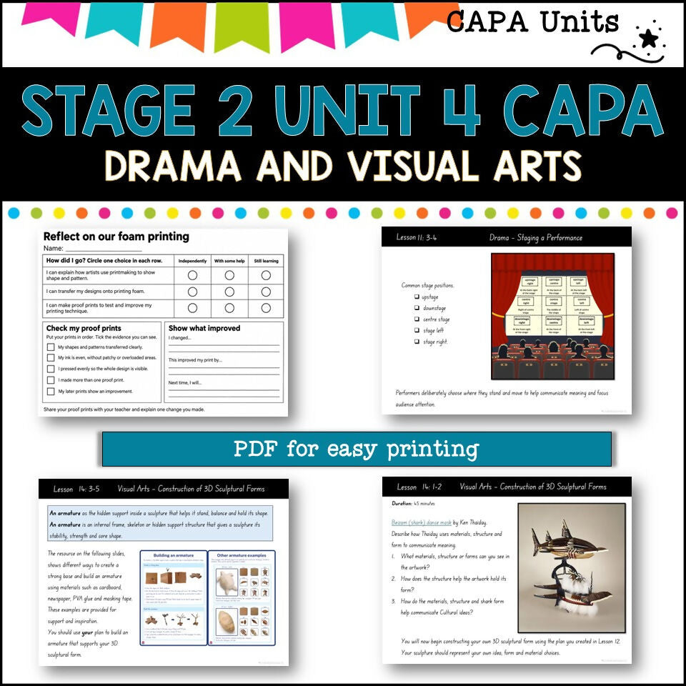 STAGE 2 UNIT 4 NSW DET aligned CAPA Complete Unit- visual arts and drama