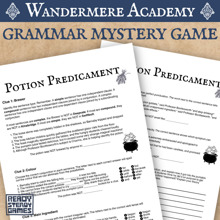 Wandermere Grammar Mystery Game | Eliminate the Suspects | Grades 4–6 English