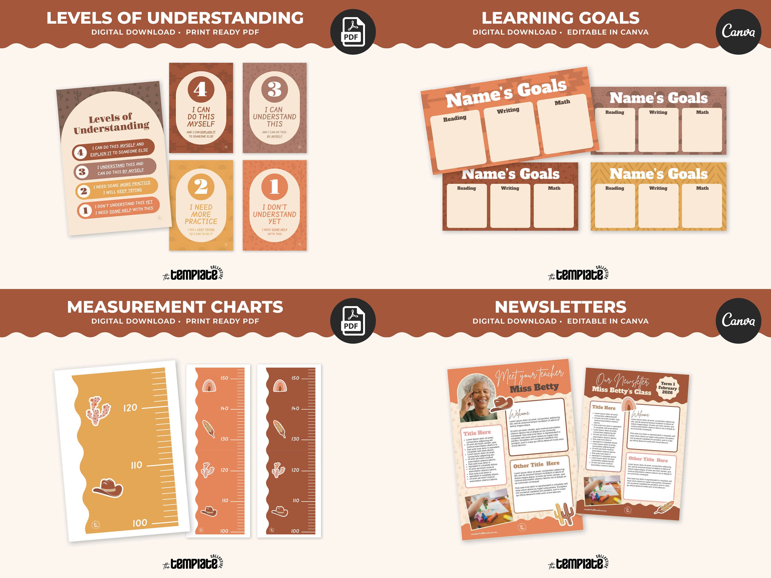 Desert Daydream Classroom Decor Bundle • Earthy Western Boho Classroom Theme • Bulletin Board Decor • Teacher Resources • Editable & Printable
