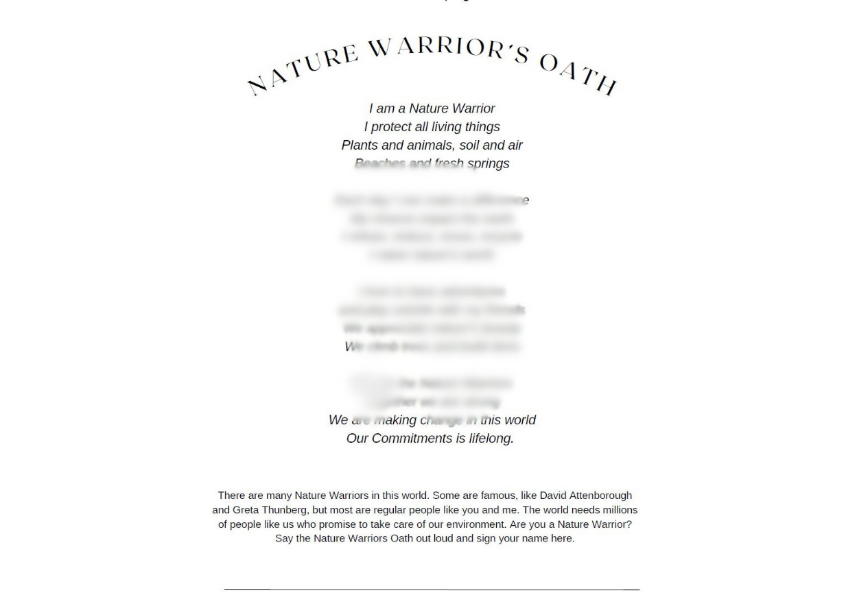 Nature Warriors Oath