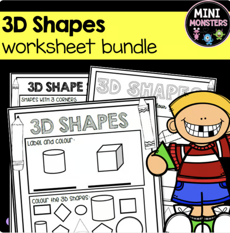 3D Shapes Worksheets | Years 1, 2 and 3 | Australian Curriculum