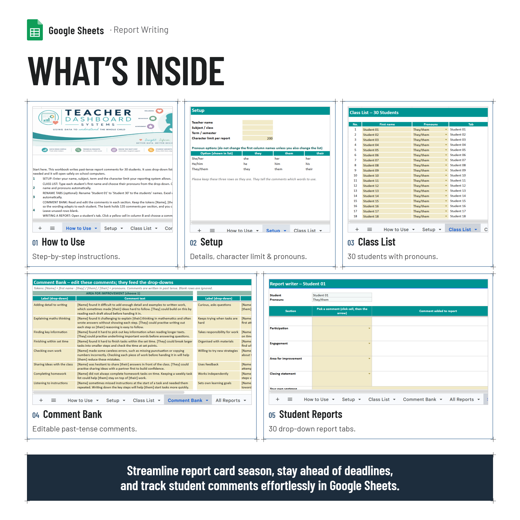 Report Writing Generator| Google Sheets