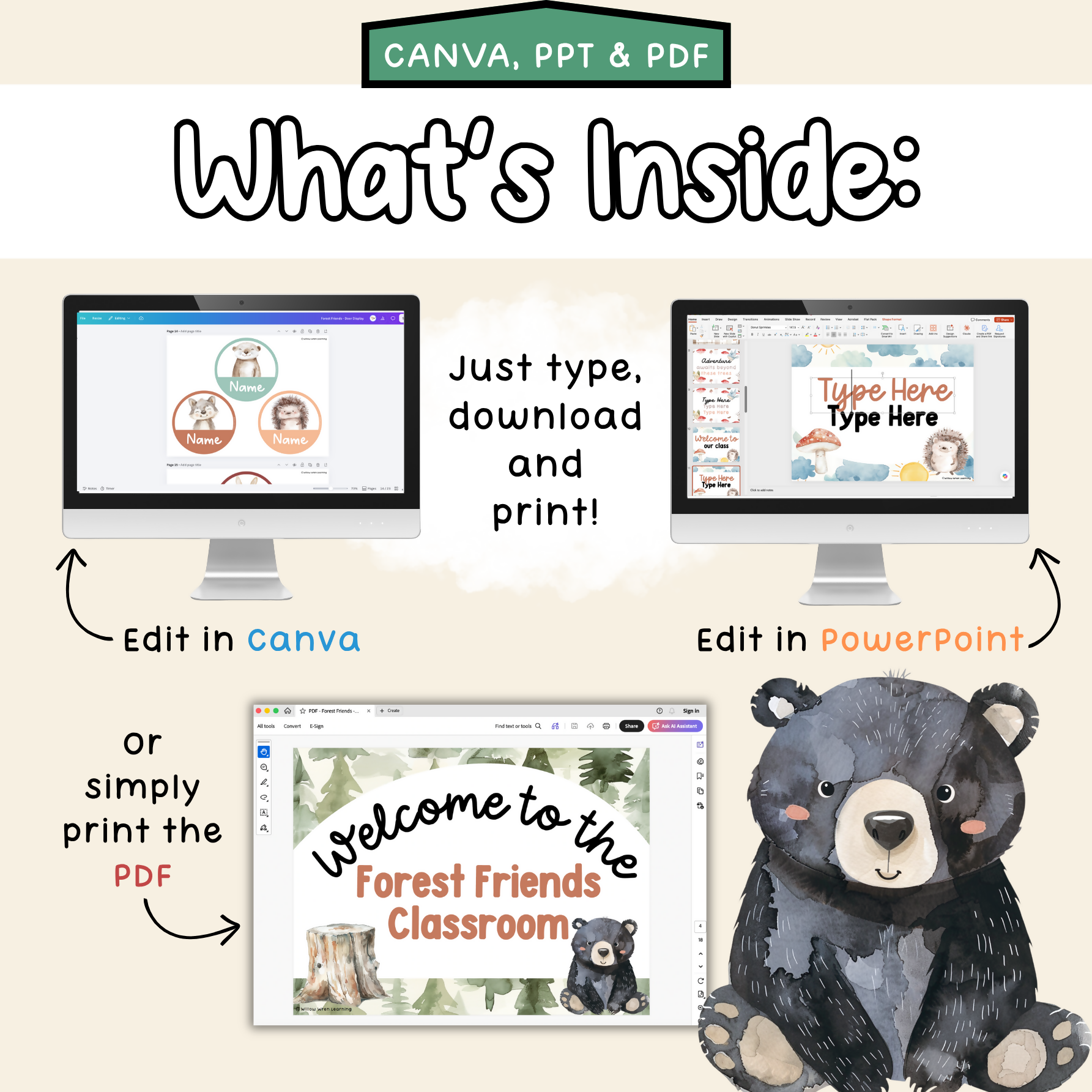 Forest Friends Door Display | Woodland Classroom Decor | Classroom Door Decor