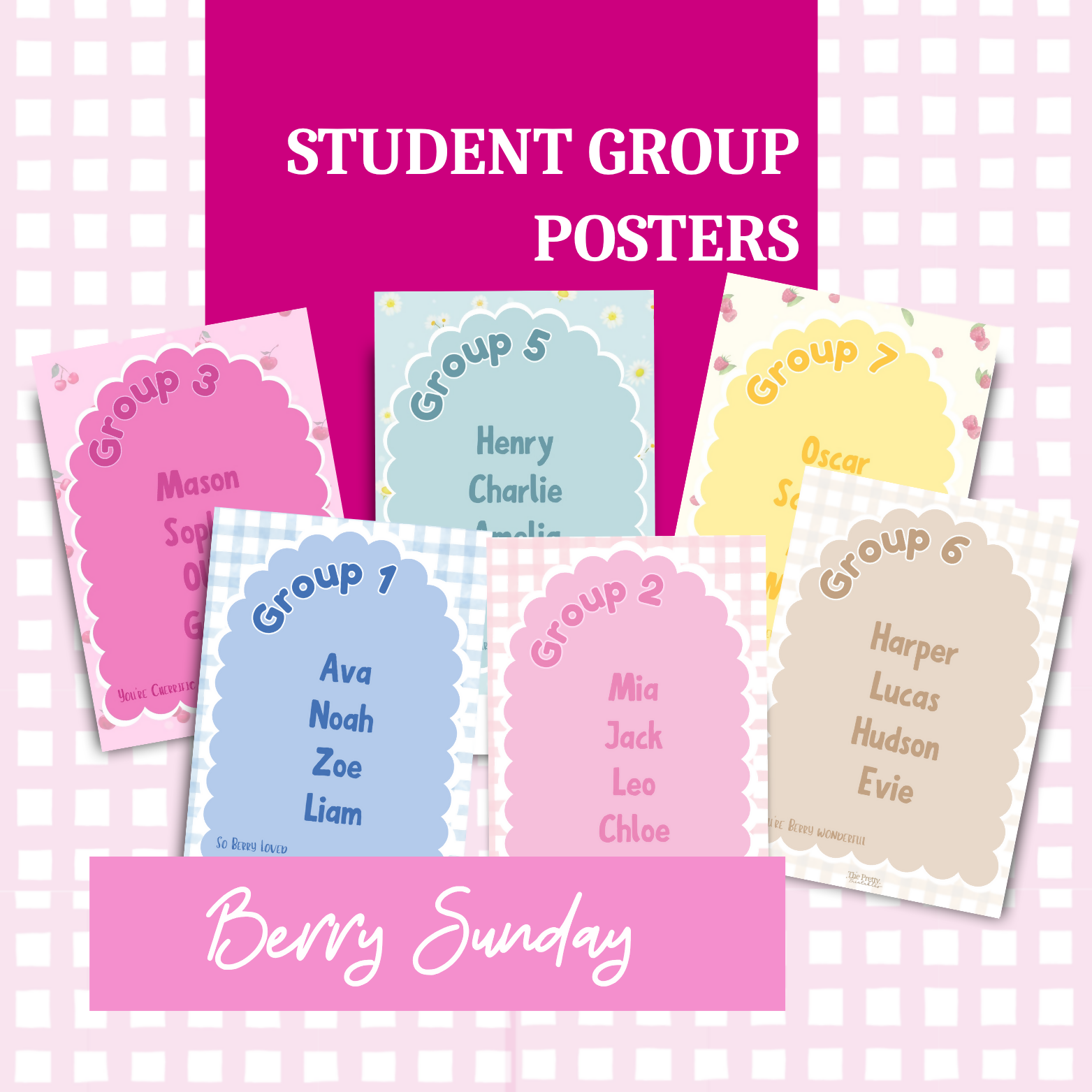 Classroom Group Posters - Berry Sunday Decor