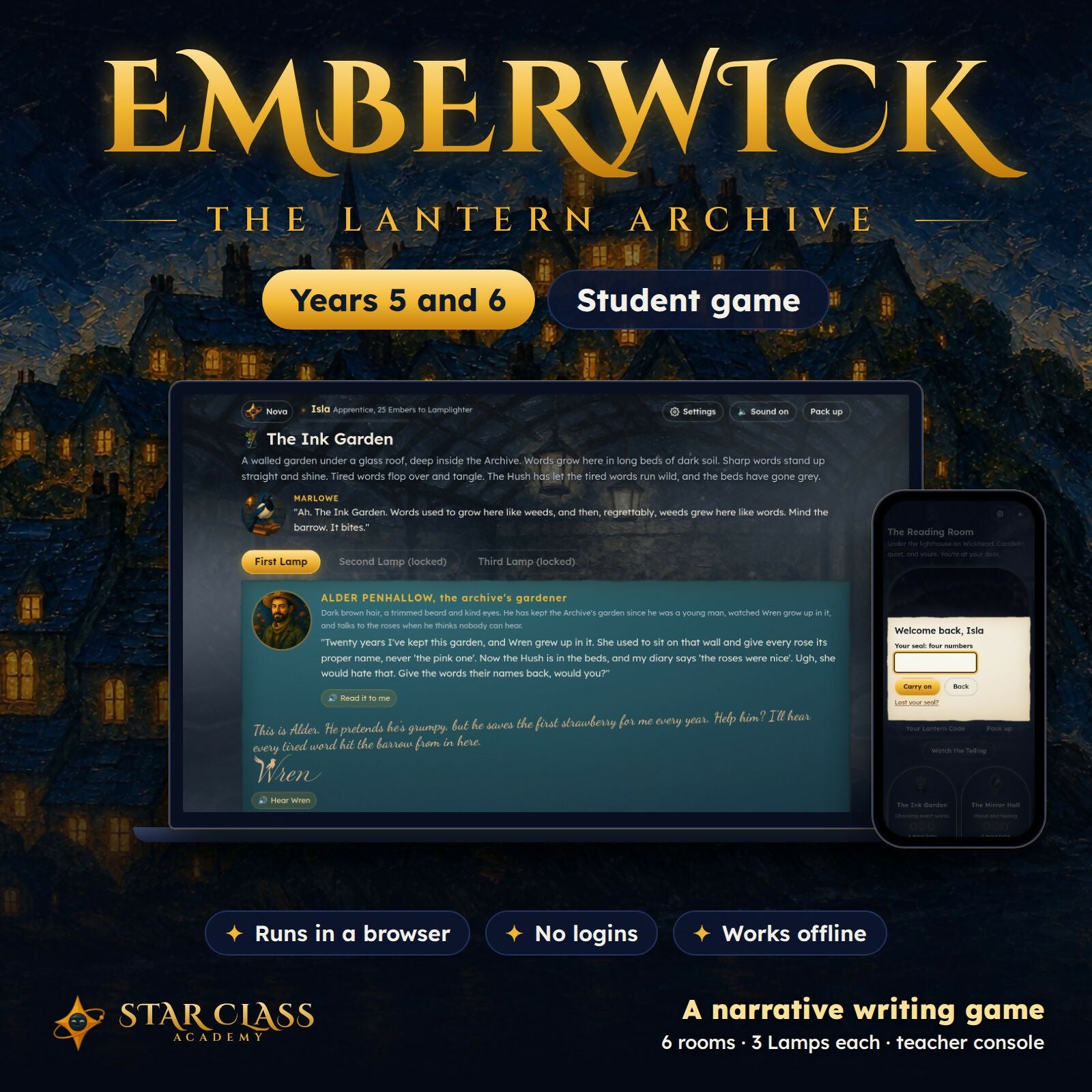 Narrative Writing Game Years 5 and 6 | Creative Writing Digital Unit | Emberwick