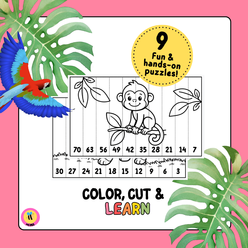 Skip Counting Puzzles | Backwards | By 2s - 10s