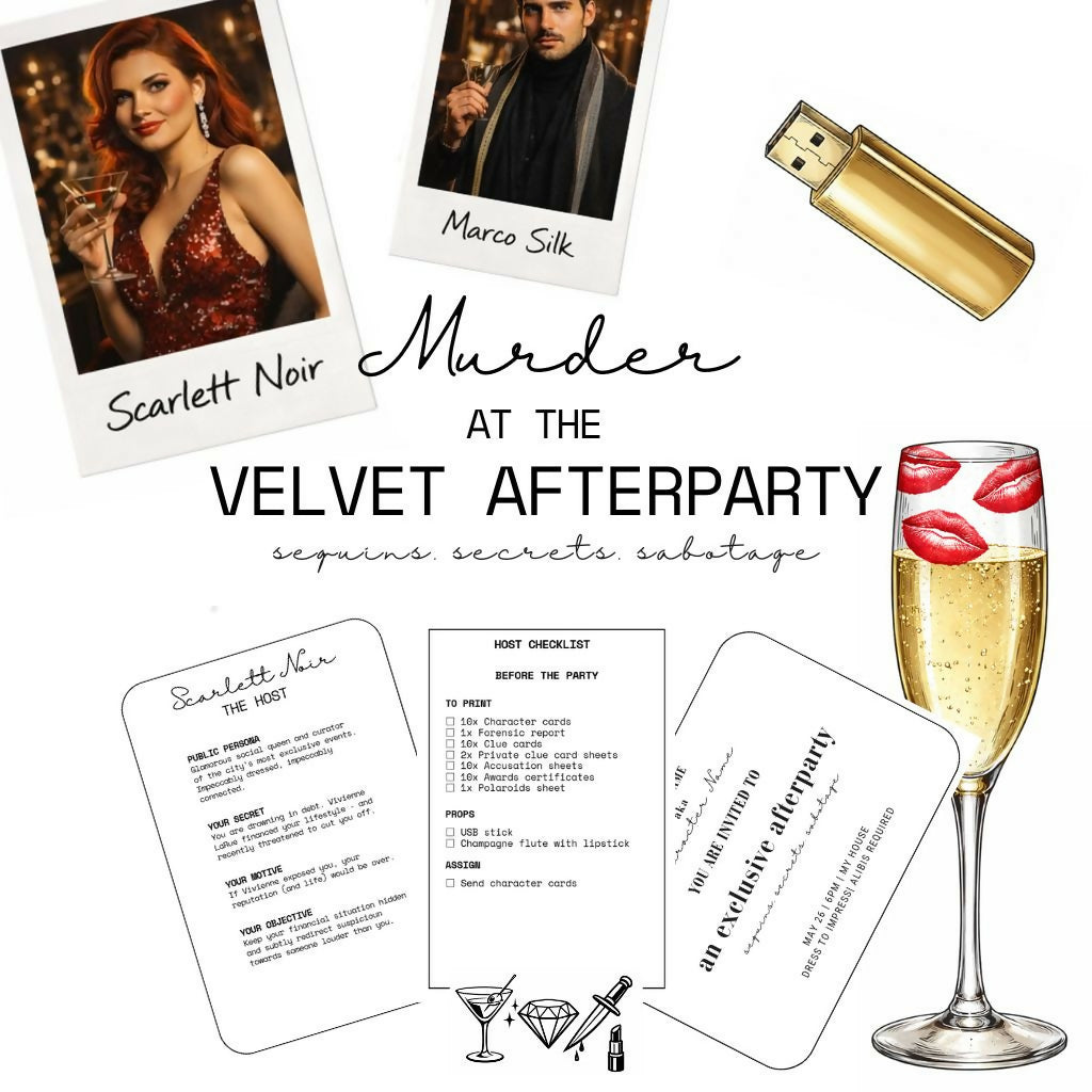 Murder at the Velvet Afterparty - murder mystery pack