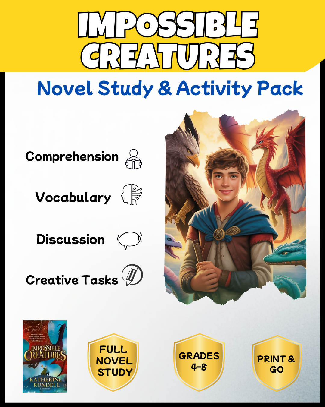 Impossible Creatures Novel Study | Reading Comprehension Activities & Worksheets | Grades 3–6