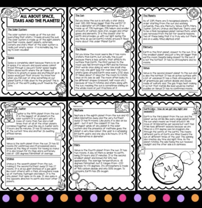 Solar System Worksheets Packet | Year 5 Science | Space Unit