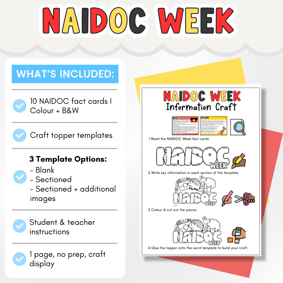 NAIDOC Week Information Craft | Indigenous Aboriginal Culture & History Display