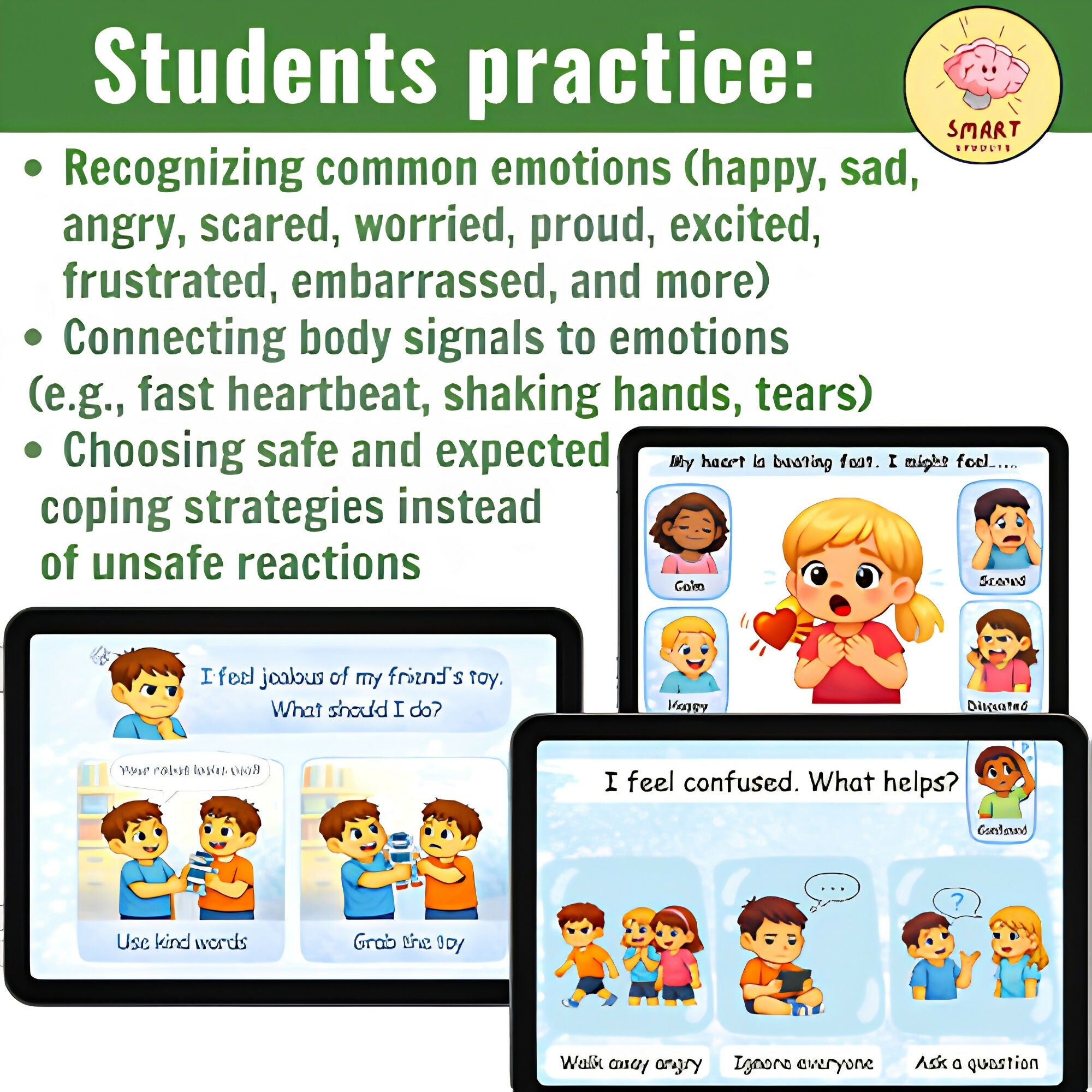 Understanding Feelings & Good Choices SEL Boom Cards| Autism little learners & K