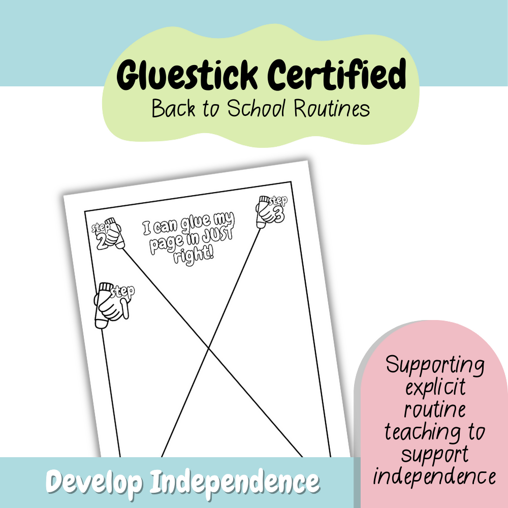FREEBIE | Teaching Glue Stick Expectations | Classroom Routine Certificate (Foundation–Y2)