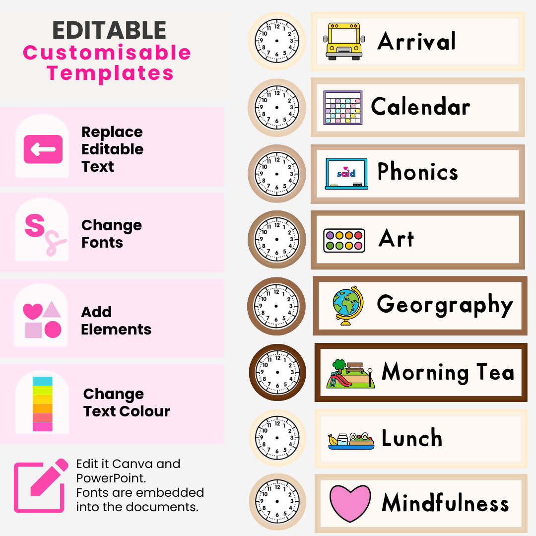 Visual Timetable & Daily Schedule | Editable Routines & Classroom Display Cards