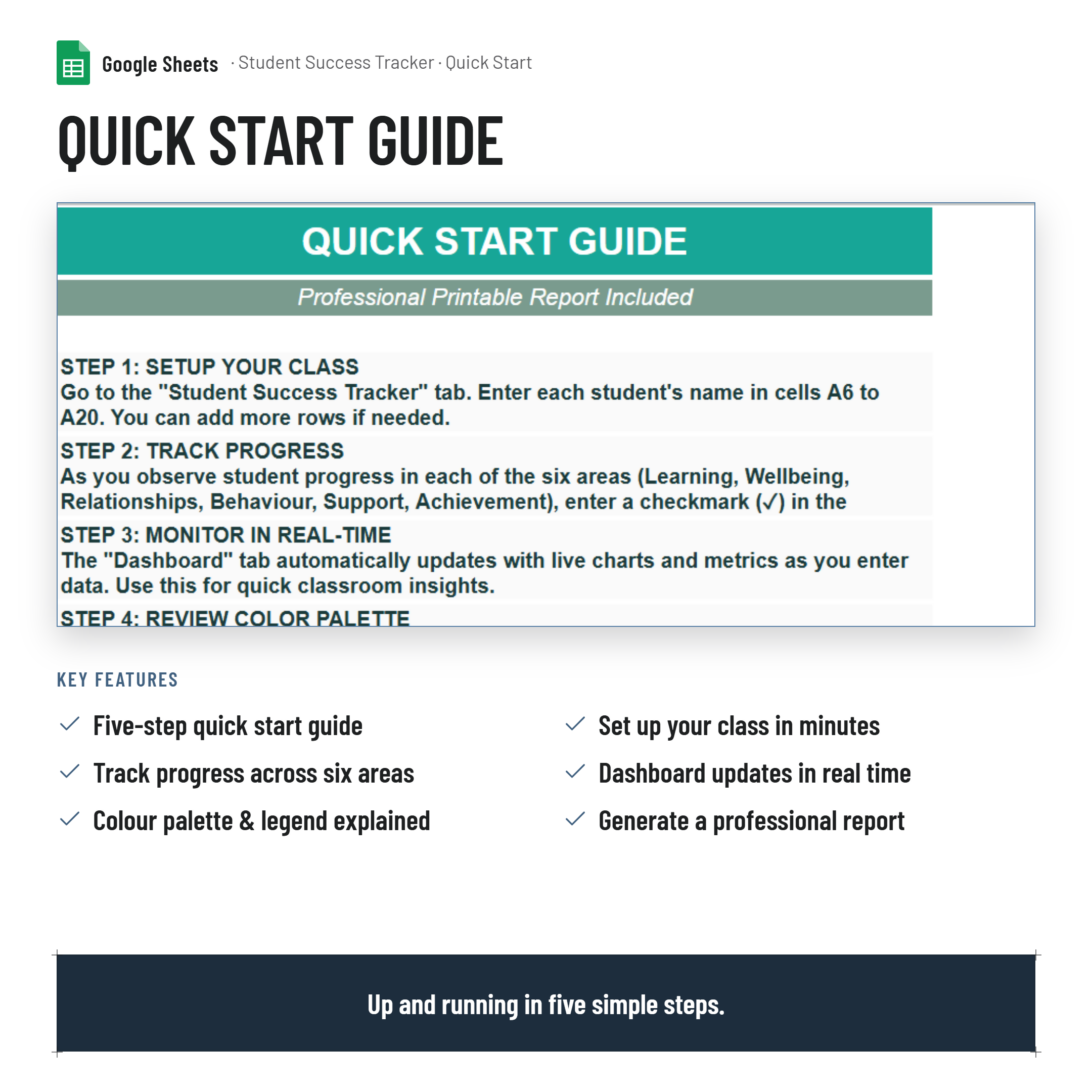 Student Success Tracker and Dashboard| Printable Report| Google Sheets