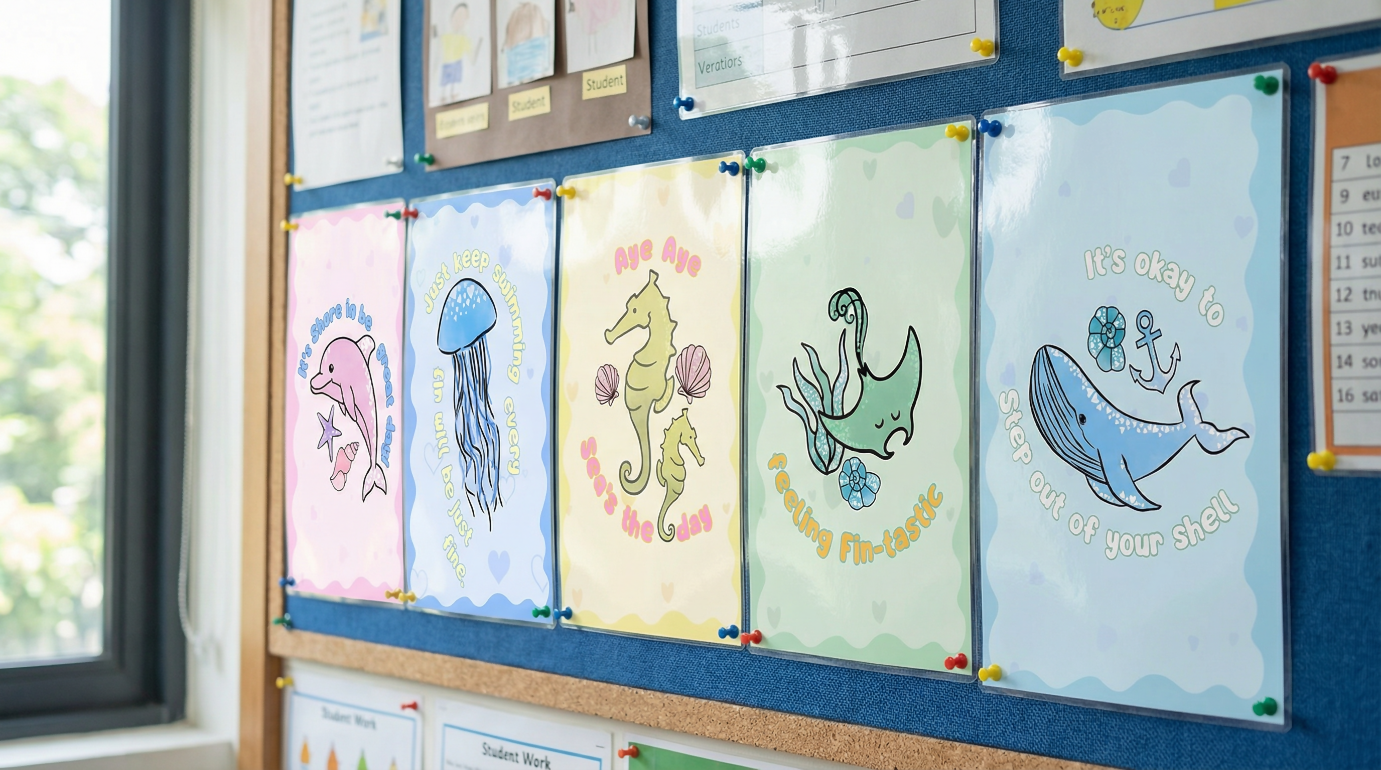 Growth Mindset Classroom Posters - Sweet Tides Pastel Ocean Theme