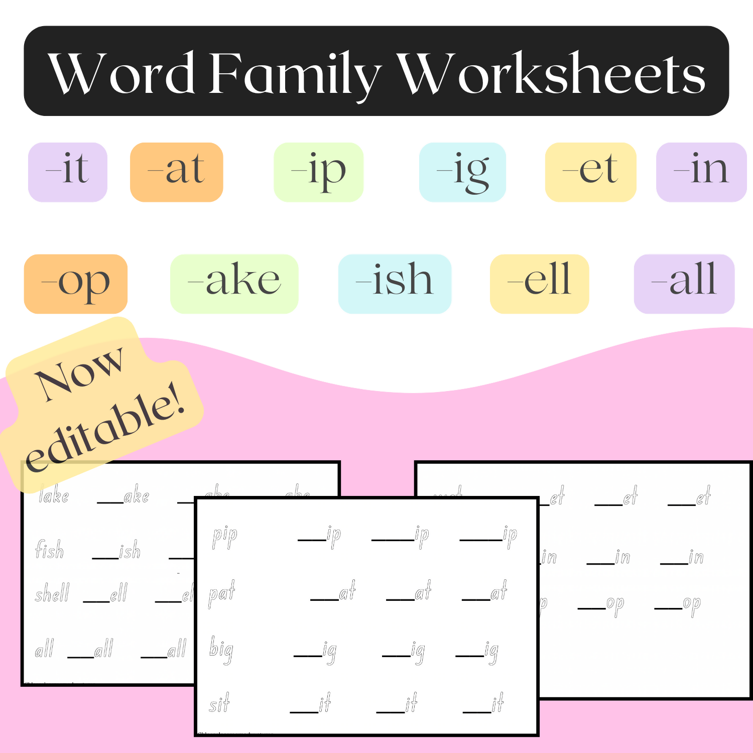 CVC Word Family Worksheets
